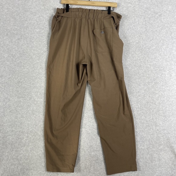 Athleta Skyline Tailored Pants Brown Herringbone Womens‎ 12 Belted Workwear - Picture 2 of 10